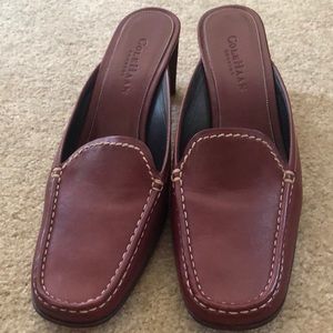 Cole Haan Shoes 8M Wine leather backless shoe